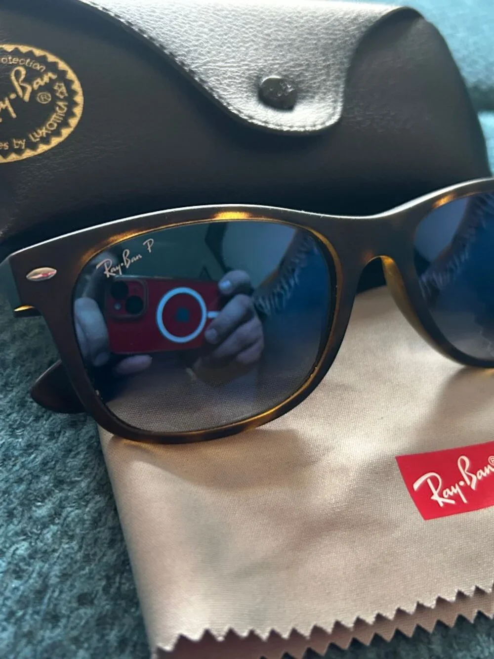 Ray-Ban 865/78 New Wayfarer havana Tortoise Blue Polarized 55 18 RB2132